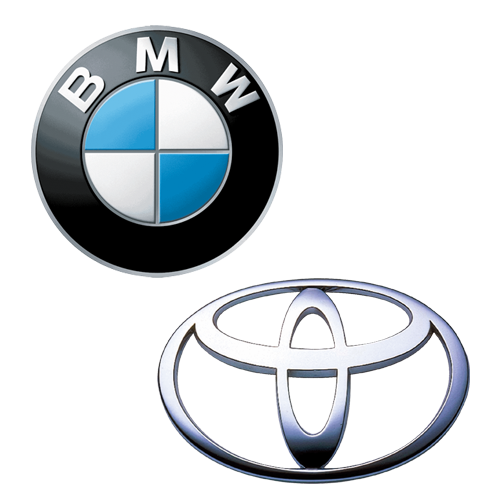 Logotipo BMW y Toyota