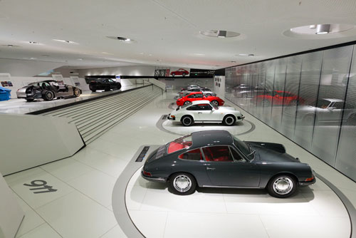 Exposición museo Porsche 911 en Stuttgart